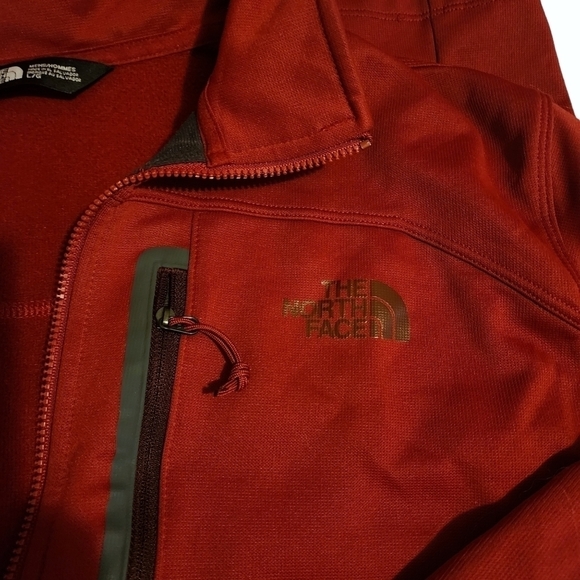 North face burgundy Red Long Sleeve Polo Shirt - Picture 5 of 6